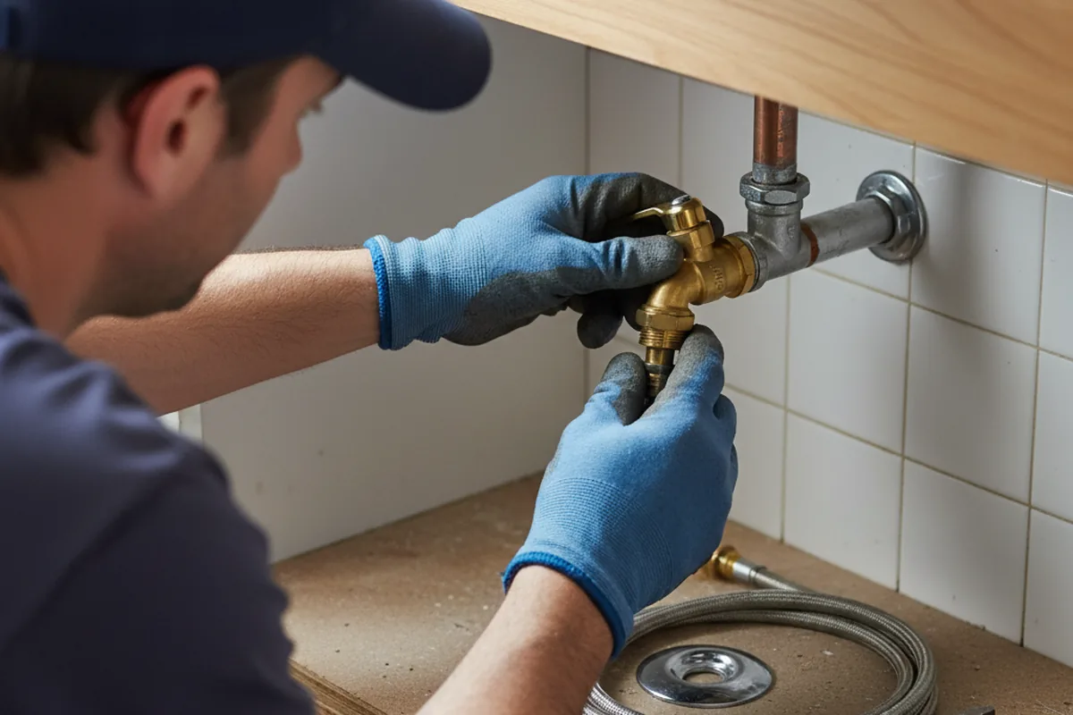 Shutoff valve and fitting work during Emergency Plumbing in Vernon